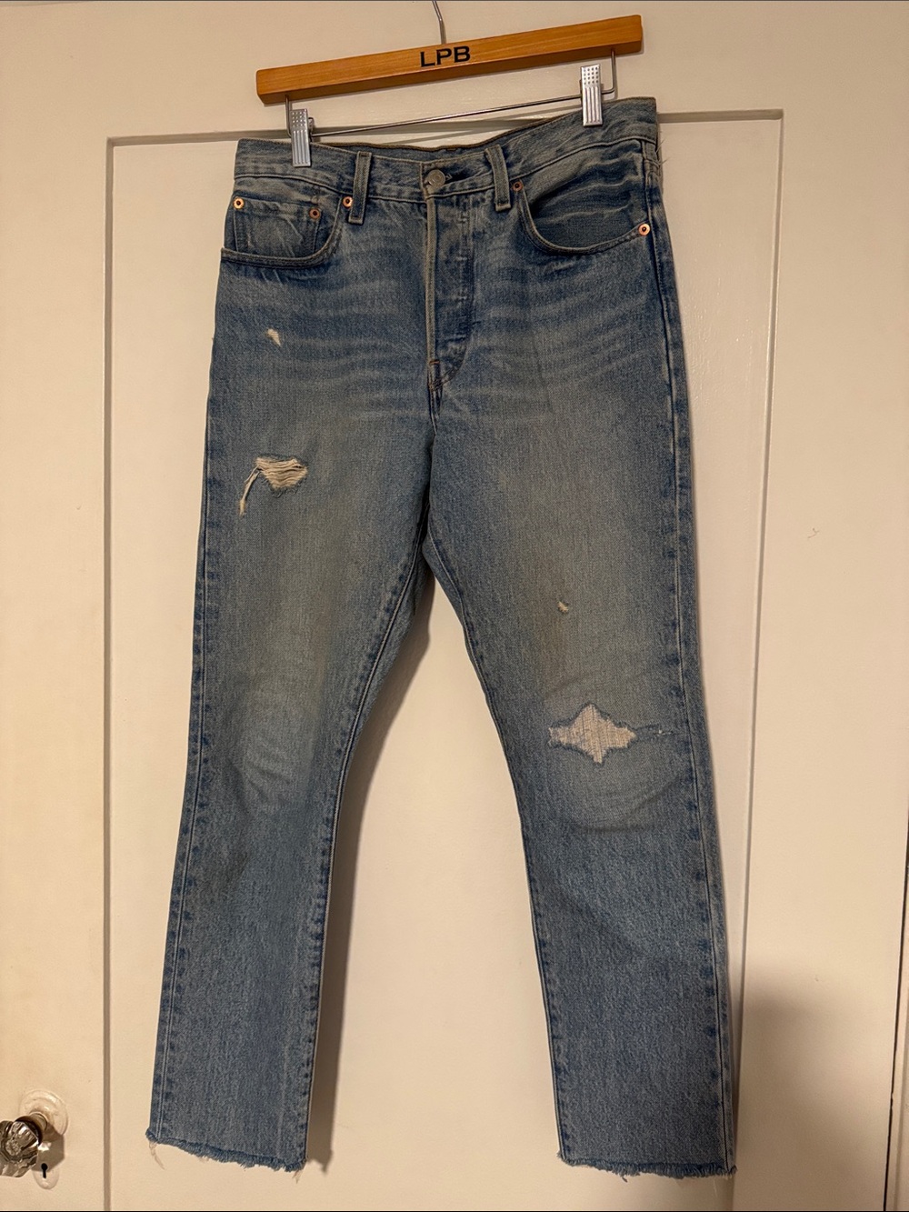 Levi’s Women's Distressed Blue Jeans - Classic Straight Fit